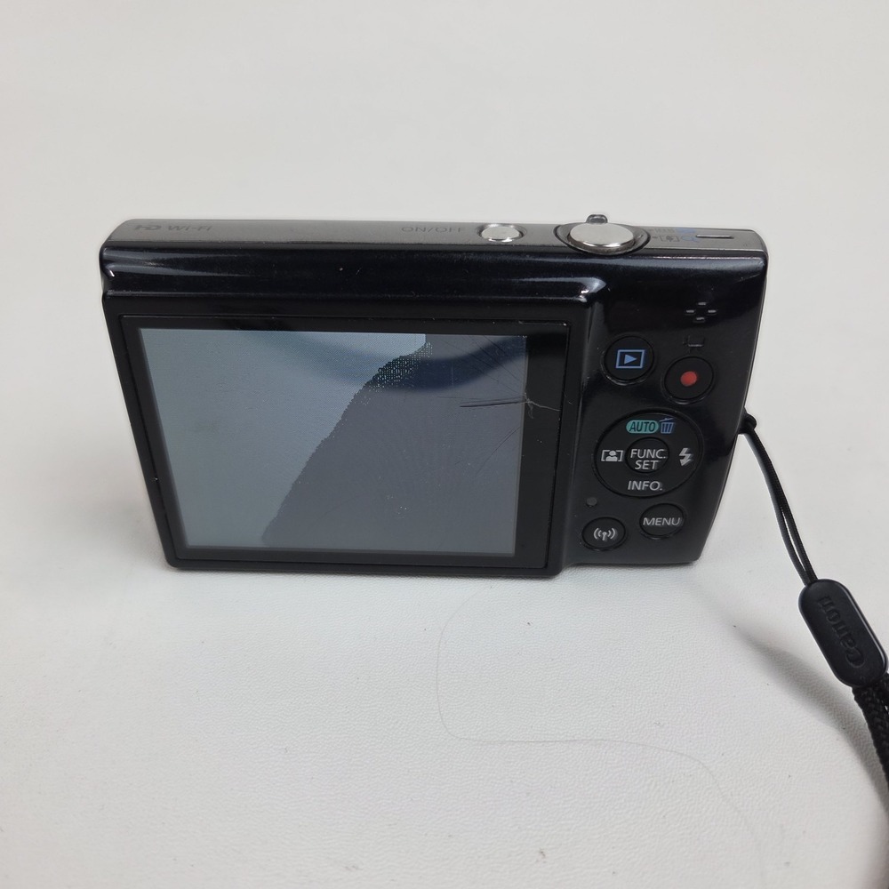 Canon Powershot ELPH 190 IS 10x Digital Camera Black Broken Cracked Display - Picture 7 of 16